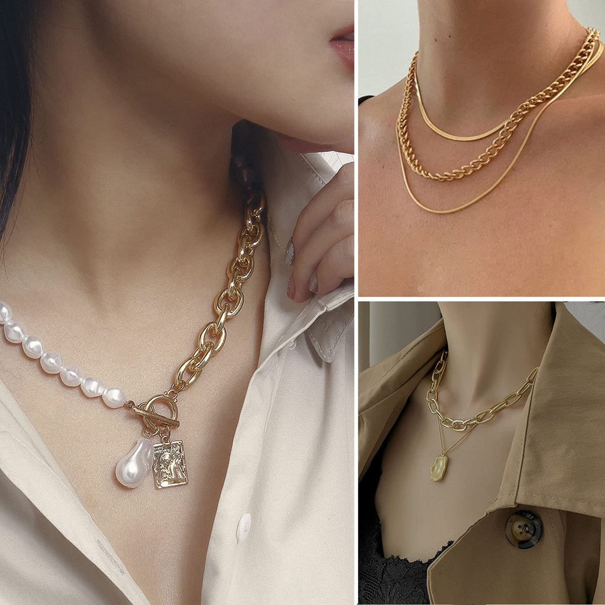 Women's Accessories - 36-Piece Gold Plated Jewelry Set Necklaces Bracelets Earrings Rings Gift