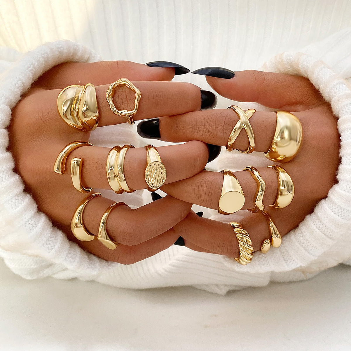 Women's Accessories - 36-Piece Gold Plated Jewelry Set Necklaces Bracelets Earrings Rings Gift